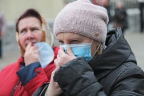 Woman in medical mask