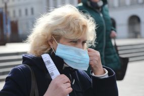 Woman in medical mask