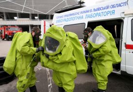 Study shows rescue workers at the stadium "Arena Lviv"