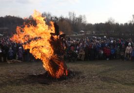 Burning of the symbol of the "Grizzly Grandfather"