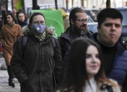Woman in medical mask