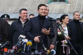 Vladimir Zelensky in Novye Sanzhary
