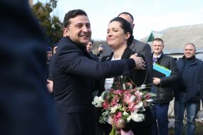 Vladimir Zelensky, Zoryana Skaletskaya in Novye Sanzhary