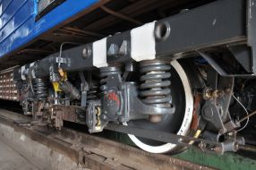 Trains on the territory of the Saltovskoe depot of the Kharkov Metro