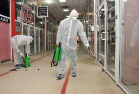 Disinfection on the market "Barabashovo" in Kharkiv