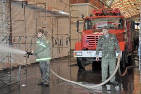 Disinfection on the market "Barabashovo" in Kharkiv