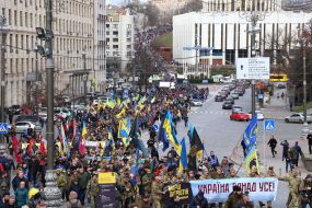 Patriots march on the occasion of Ukrainian Volunteer Day