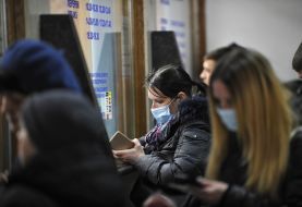 Girl in a medical mask