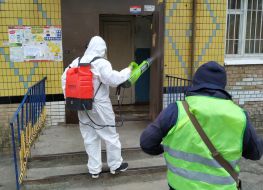 Disinfection of an apartment building