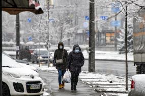 Snowfall in Kyiv