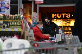 Cash desk at the supermarket