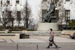 Woman in medical mask