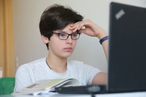 Student during an online lesson