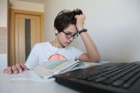 Student during an online lesson