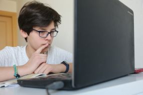 Student during an online lesson