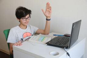 Student during an online lesson