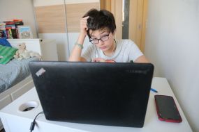 Student during an online lesson