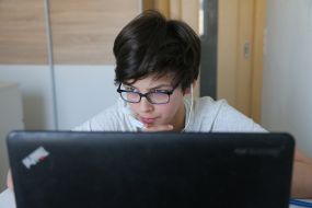 Student during an online lesson