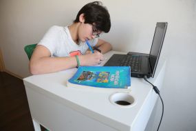 Student during an online lesson