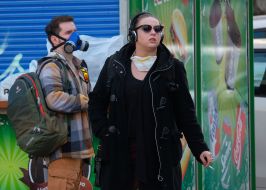 Young people on the street during quarantine