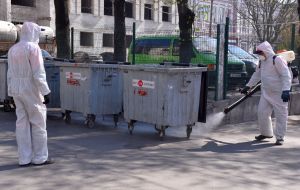 Disinfection of waste containers in Zaporizhia