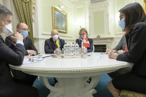 Denis Shmyhal and Laryssa Galadza