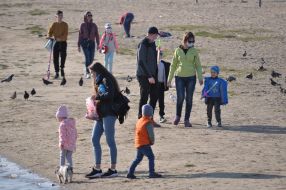 People walking on the beach