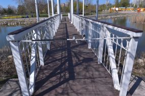 Bridge of lovers in the Ascension Park in Zaporozhye