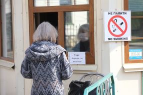 Woman at the entrance to Kiev-Pechersk Lavra