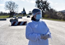 The checkpoint near Zolochiv town