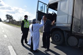 The checkpoint near Zolochiv town