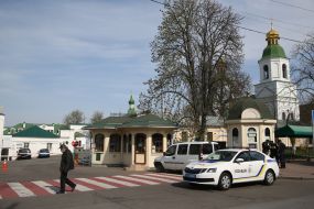Patrolling the street near Kiev-Pechersk Lavra