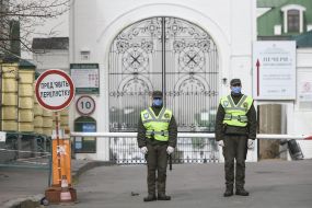Patrolling on the territory of the Kiev-Pechersk Lavra