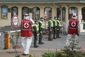 Patrolling on the territory of the Kiev-Pechersk Lavra