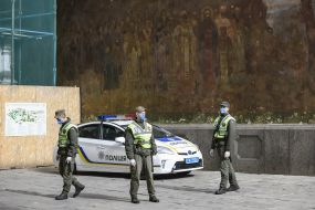 Patrolling on the territory of the Kiev-Pechersk Lavra