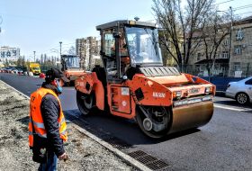 Road construction in Kiev