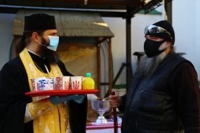Priests in medical masks