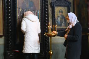 Believer in the Church of St. Theodosius