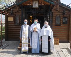 Priests in medical masks