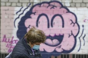 Woman in medical mask