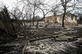 A fire in the village of Ostrovy in Zhytomyr region