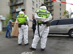 Patrolling near a hostel in Vishnevom