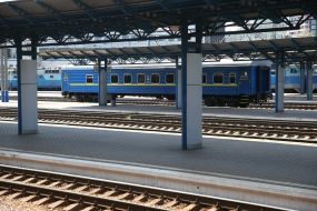 The train on railway station