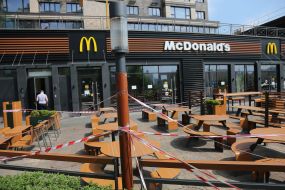 Fencing tape near McDonald's