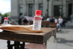 Antiseptic on the table