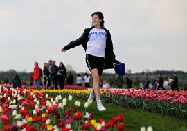 The woman in the arboretum "Dobropark"