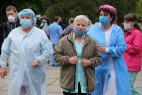 Health workers of the Kiev hospital of ambulance