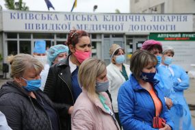 Health workers of the Kiev hospital of ambulance