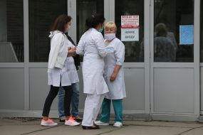 Health workers of the Kiev hospital of ambulance