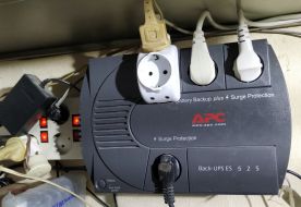 Plugs from electrical appliances are connected to the extension cord